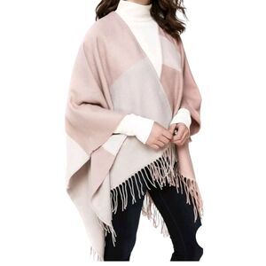 Soia & Kyo Soft Woven Scarfigan Scarf Crossover Shawl Wrap Fringe Kimono
